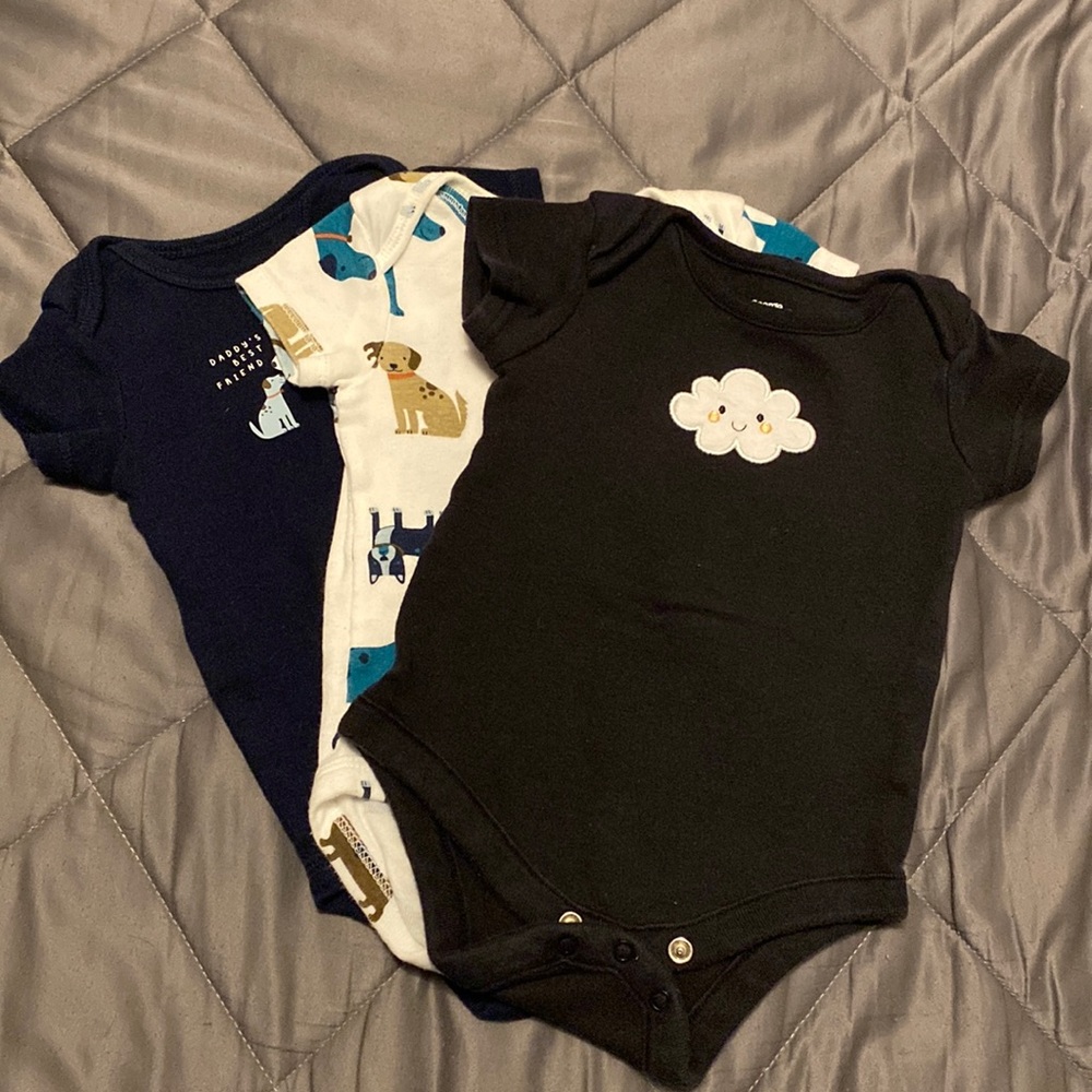 0-3 months | 3 short sleeves onesies